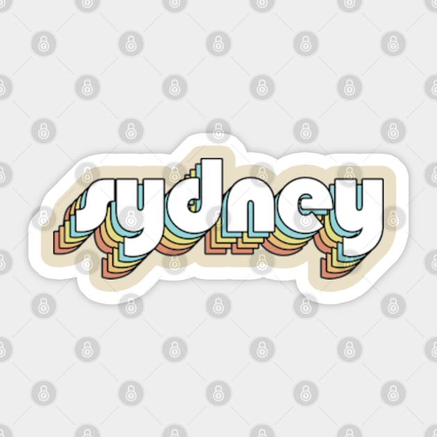 Sydney - Retro Rainbow Typography Faded Style Sticker by Paxnotods